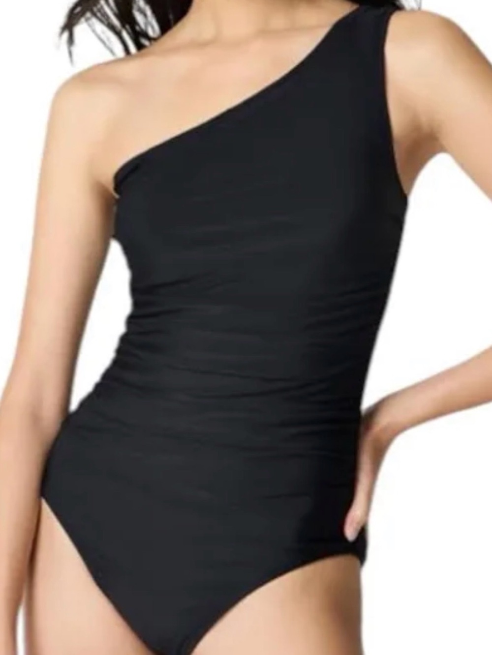 J. Crew New without Tags One-Shoulder Black Swimsuit
